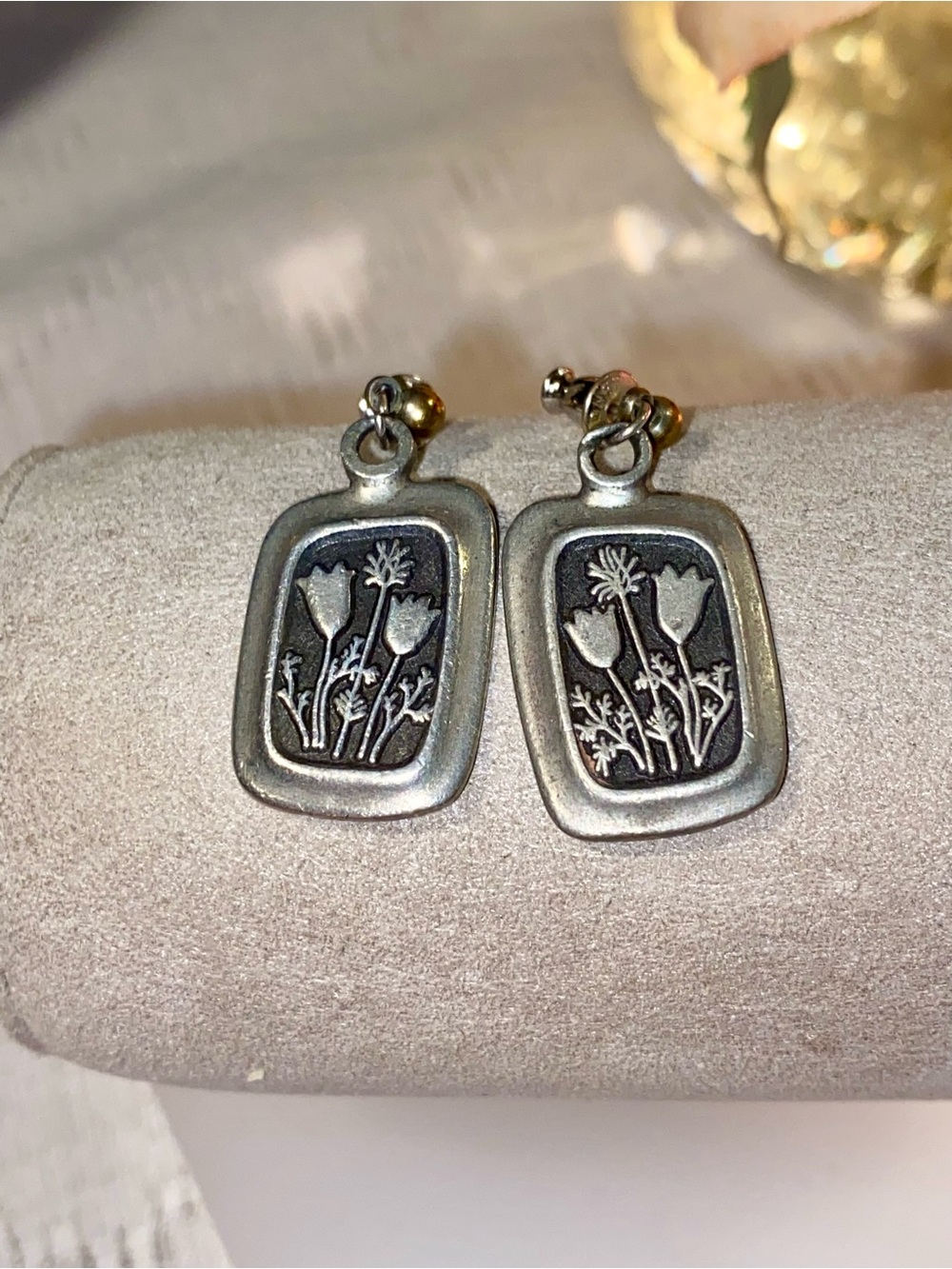 Vintage Scandinavian Pewter Earrings